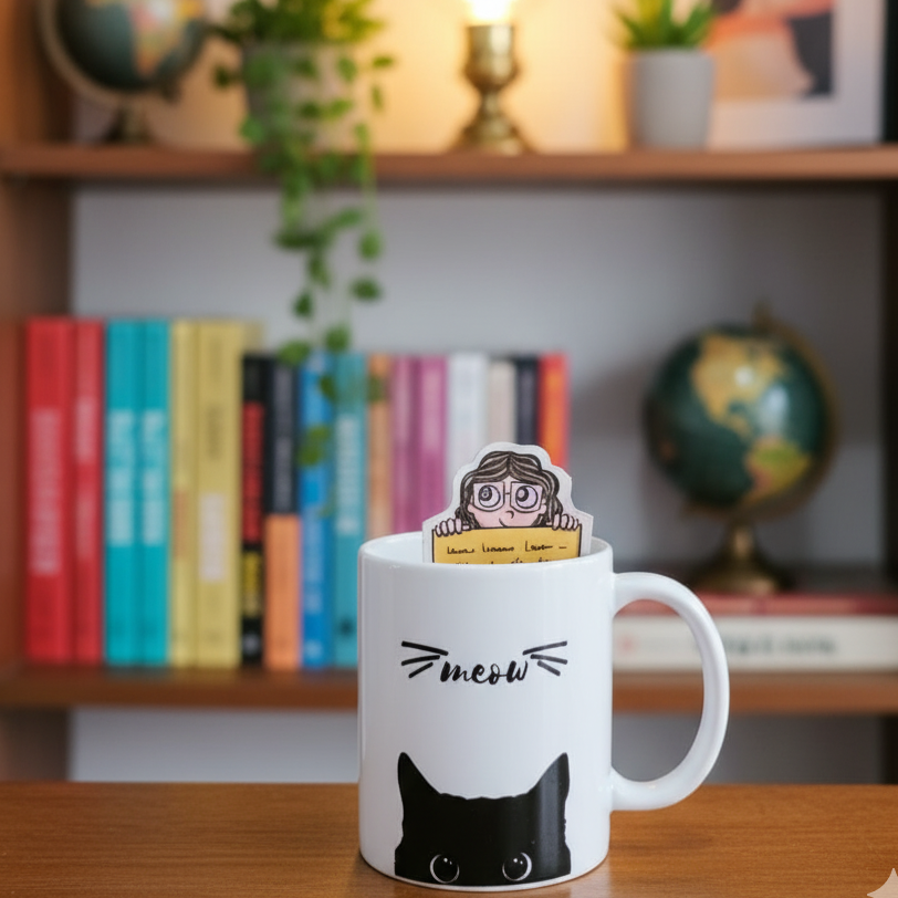 Meow Mug – Cute Cat Design Ceramic Coffee Mug  Perfect for Cat Lovers - #CM04