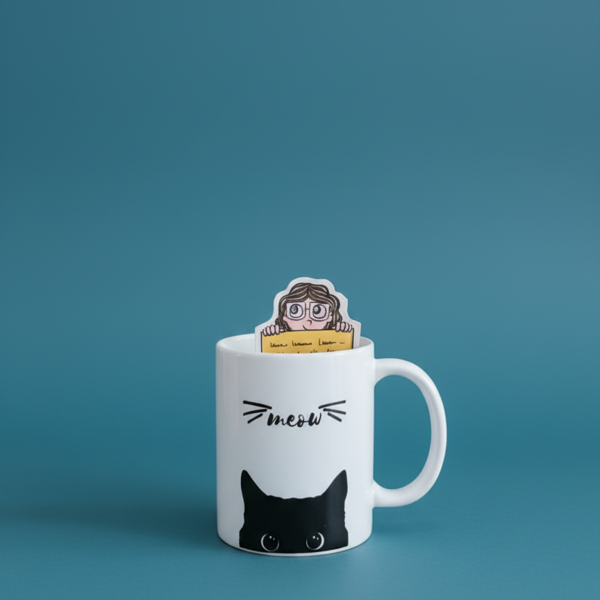 Meow Mug – Cute Cat Design Ceramic Coffee Mug  Perfect for Cat Lovers - #CM04