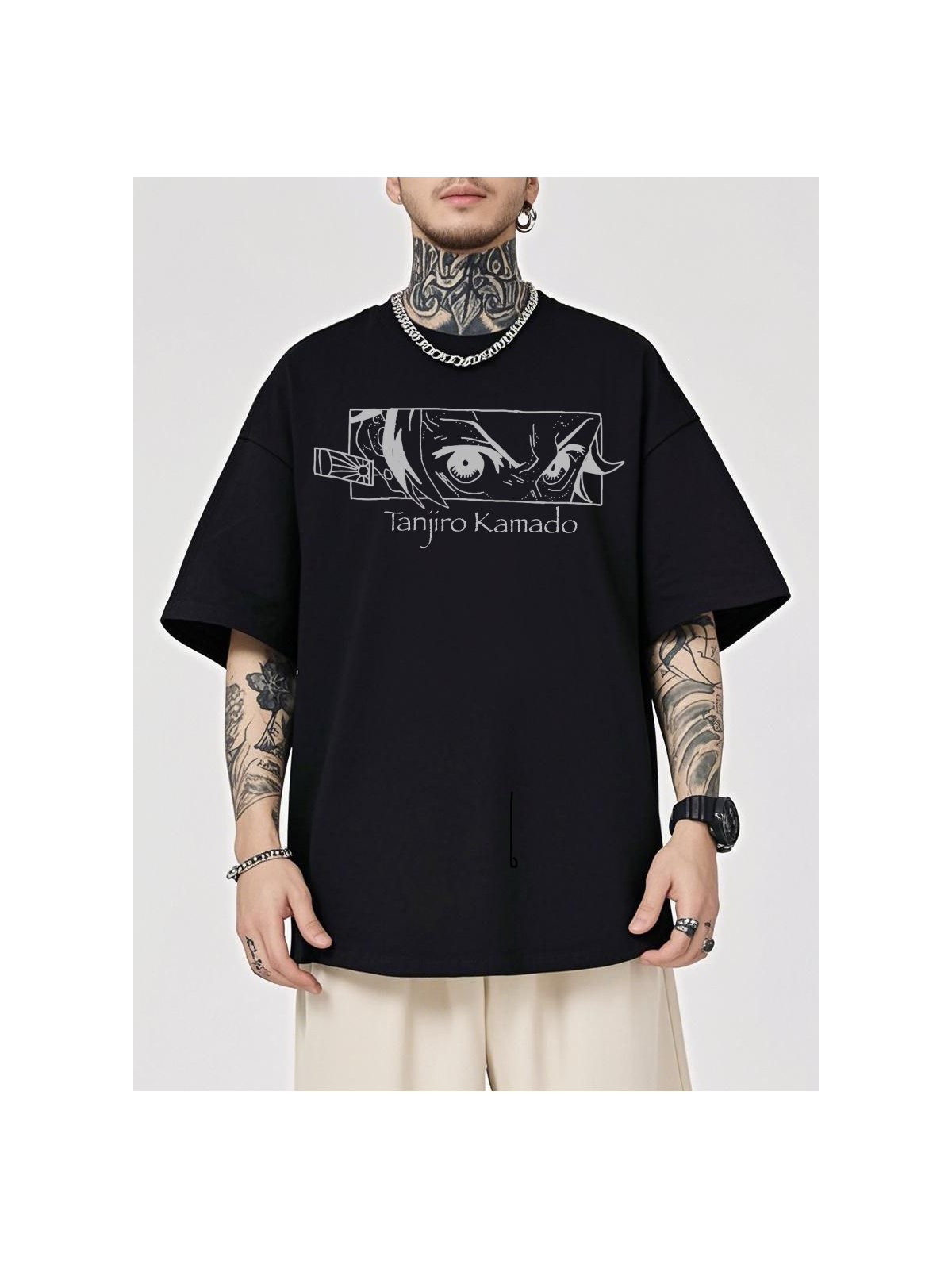 Tanjiro Kamado | lack Printed T-shirt | High Quality 260 GSM Cotton Fabric"
